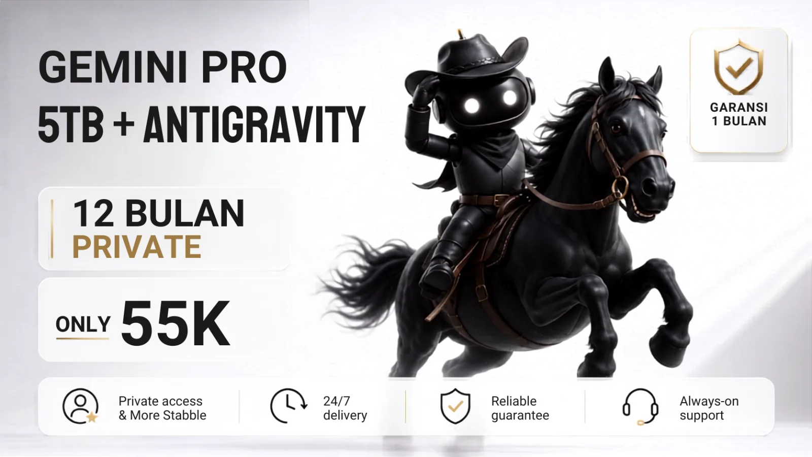 Pratinjau Akun Gemini AI Pro + 5TB + Antigravity 1 Year